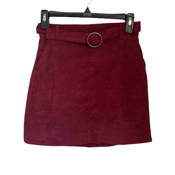 Hollister Dresses & Skirts - Hollister Ultra High-Rise Faux Suede Skirt Red Size Large XS NWT